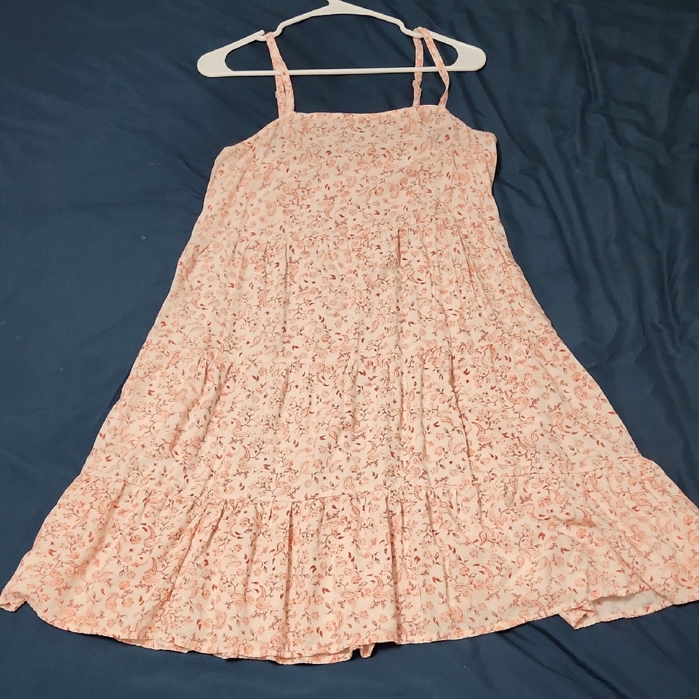 Sleeveless Tiered Pink Floral Printed Swing Dress- Old Navy, MEDIUM